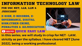 INFORMATION TECHNOLOGY ACT FOR UGC NET  LAW LLB amp LLM [upl. by Polak]