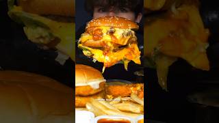 Wendy’s  Taco Bell  Mcdonalds Burger food mukbang burger [upl. by Evvy]