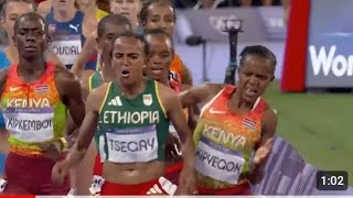 Beatrice Chebet Win Womens 5000m Gold Medal Faith Kipyegon amp Gudaf Tsegay Fight olympic paris 2024 [upl. by Mile]