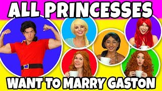 ALL DISNEY PRINCESSES WANT TO MARRY GASTON Totally TV [upl. by Ariuqahs605]