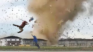 Wind of 240 kmh lifts people and tears off roofs tornado in South Africa [upl. by Brey327]