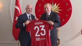 President Erdogan received President of FIFA Infantino [upl. by Arimas94]