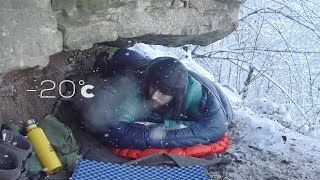 Solo Winter Camping  No Tent  Survival in the Wild 20°C [upl. by Ondrej222]