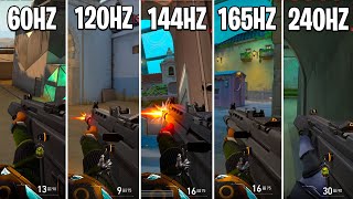 Valorant 60hz vs 120hz vs 144hz vs 165hz vs 240hz [upl. by Urian]