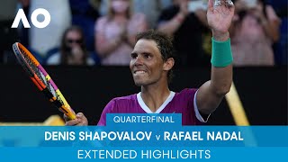 Denis Shapovalov v Rafael Nadal Extended Highlights QF  Australian Open 2022 [upl. by Esiuqcaj599]