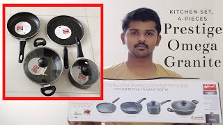 Prestige Omega Granite Tamil  Prestige Cookware set  Kitchen Set 4Pieces Black  Non Stick Tawa [upl. by Dorreg97]