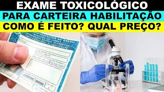 Como é feito o exame toxicológico para CHN C D E Qual valor Retira os pelos do braço [upl. by Ikuy]