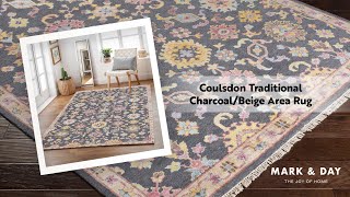 Coulsdon Traditional CharcoalBeige Area Rug [upl. by Iral]