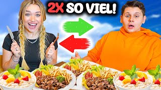 ICH MUSS 2x SO VIEL ESSEN WIE JuliaBeautx 😰🥙BRUTAL [upl. by Ettecul]