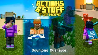 The Best Animation Pack For MCPE 121Actions amp Stuff Review [upl. by Romonda293]