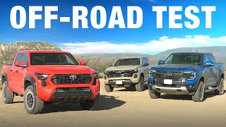 OffRoad Comparison Test Toyota Tacoma TRD OffRoad vs Ford Ranger FX4 vs Chevrolet Colorado Z71 [upl. by Lledualc356]