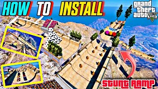 INSTALL STUNT RAMP MODS IN GTA 5  STUNT RACE CHALLENGE  GTA5 MODS 2024  HINDIURDU [upl. by Eirrok]