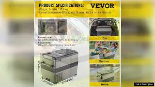 VEVOR 12 Volt Refrigerator 45L48qt Fast Cooling Portable Freezer with App Control4℉68℉ Review [upl. by Aiekan]