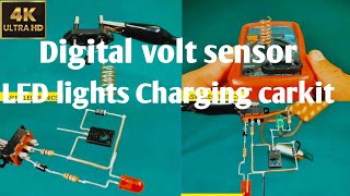 Digital volt sensor How to make Digital sensorcharging carkit How to make LED charging carkit [upl. by Winthorpe197]