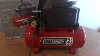 Tool Shop 2 Gallon Air Compressor review [upl. by Dalila]