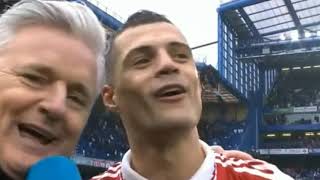 F unbelievable Granit Xhaka Post match Chelsea vs Arsenal [upl. by Orling]