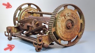 105 Years Old Push Reel Mower Restoration  Why Did People Stop Using These [upl. by Ada396]