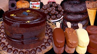 ASMR MALTESERS CHOCOLATE MILK MAGNUM ICE CREAM CAKE DOUGHNUTS NUTELLA DESSERT MUKBANG먹방EATING SOUNDS [upl. by Lainad]