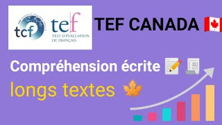 compréhension écrite TEF CANADA  la partie 2 2020 [upl. by Millard]