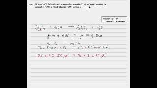 50 mL of 05 M oxalic acid is needed to neutralise 25 mL of sodium hydroxide solution The amou [upl. by Ellezaj]