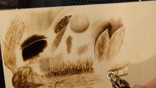 Pyrography Woodburning  Realtime textures and techniques [upl. by Borszcz]