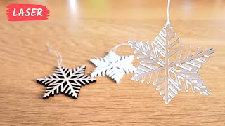 Watch me laser cut snowflake ornaments [upl. by Air]