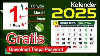 KALENDER 2025  Kalender 2025 lengkap dengan Libur nasional Hijriyah Jawa  Template Download CDR [upl. by Azial]