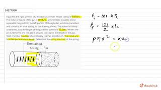 A gas fills the right portion of a horizontal cylinder whose radius is 500 cm [upl. by Abbotsen]