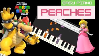 Peaches from Super Mario Bros  EASY piano tutorial [upl. by Ulphi678]