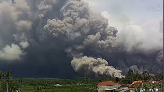 Dec 4 Dramatic Timelapse of Eruption at Semeru Volcano [upl. by Ikiv]