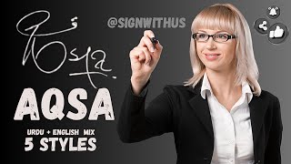 Aqsa name signature style  Aqsa name sign  Aqsa name video [upl. by Stets988]