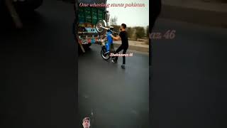 Shahnawaz 46  one wheeling stunts pakistanbikestunts viral shorts [upl. by Nylitsirk]