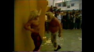 Jeff JarrettJerry Lawler vs The Moondogs Concession Stand Brawl 11792 [upl. by Rimahs]