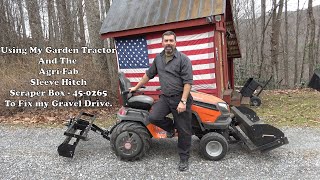 Maintain your gravel road with a riding mower Yes The AgriFab Scraper Box Works Great [upl. by Ammadis]