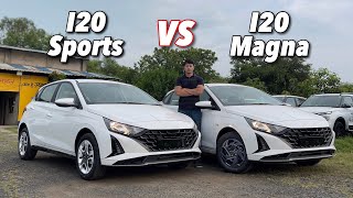 Jyada VFM Konsa🤔2023 Hyundai I20 Facelift Sports VS Magna Comparison [upl. by Erbes]