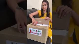 Jampani Pickles unboxing by actress Sri Satya tpsv  Best Non veg pickle store in Hyderabad [upl. by Ahseital]