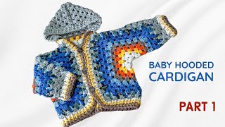 GRANNY HEXAGON HOODED CARDIGAN FOR TODDLERS  PART 1🤩crochet crochetpattern crocheting [upl. by Beitris]