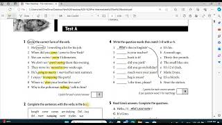 New headway pre Intermediate test 1A unit1 Q 1 and 2 [upl. by Ragse]