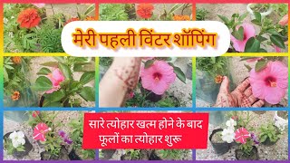 my new plants shoping नए पौधों की खरीदारी सर्दियों में ढेर सारे फूल लगाए [upl. by Rego]