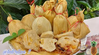 TAMALITOS DULCES DE COCO PIÑA Y PILONCILLO 🫔🍍🥥  tamales de masa dulces y veracruzanos 🔥🪵 [upl. by Aicnatsnoc]