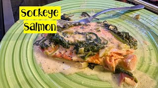 Easy Sockeye Salmon with a Garlic Spinach Cream Sauce [upl. by Welsh]