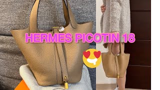 Unboxing my NEW HERMES PICOTIN 18❤️ [upl. by Ylicic]