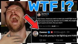 Connor Reacts To JAKE PAUL New Tweet After His REPLY [upl. by Melgar]