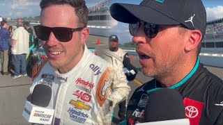 Denny Hamlin And Alex Bowman Discuss Closing Laps At Pocono [upl. by Middlesworth297]