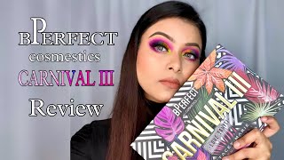 BPerfect cosmeticscarnival 3stacey marielove tahiti eyeshadow palette REVIEW amp TUTORIAL in hindi [upl. by Annerahs]