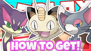 How to get MEOWTH PURRLOIN or GLAMEOW  ROBLOX Pokemon Brick Bronze [upl. by Anitap]