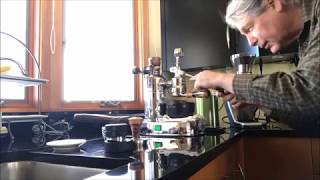 Pulling a shot on a La Pavoni manual lever [upl. by Elocel104]