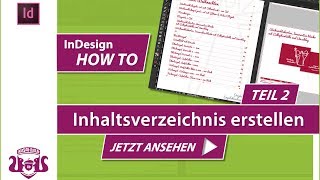 Inhaltsverzeichnis erstellen – Teil 2  InDesign HOW TO [upl. by Eedoj469]