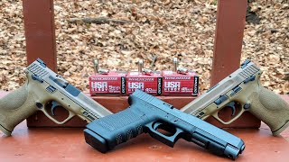 9mm VS 40 SampW VS 45 ACP  Winchester USA Ready  Ballistic Gel Test [upl. by Ludlow]