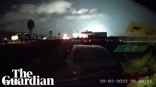 Dashcam footage captures moment fresh earthquake hits Turkey [upl. by Thunell191]